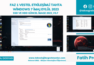 Faz 1 Vestel Etkileşimli Tahta Windows 7 İmajı – Eylül 2023_V3.7